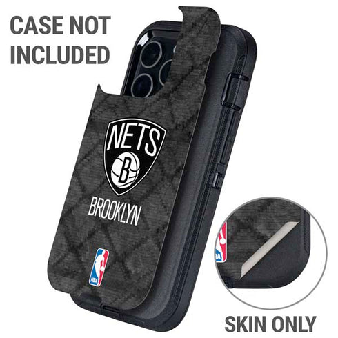 NBA Brooklyn Nets Dark Rust Otterbox Defender iPhone Skin