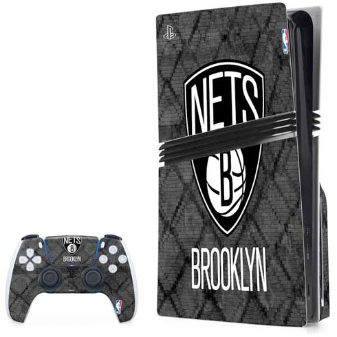 NBA Brooklyn Nets Dark Rust PS5 Pro Disk Bundle Skin