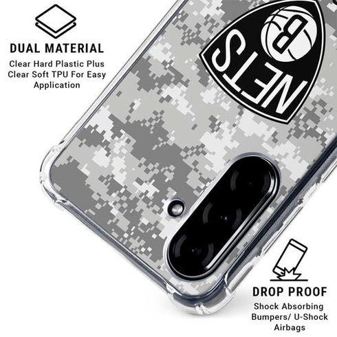 NBA Brooklyn Nets Digi Camo Galaxy A36 5G Clear Case