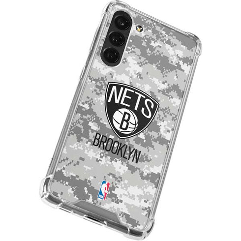 NBA Brooklyn Nets Digi Camo Galaxy S24 FE Clear Case