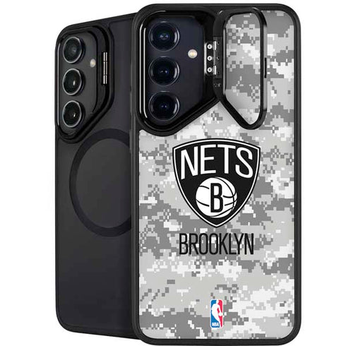 NBA Brooklyn Nets Digi Camo Galaxy S24 FE Kickstand Case