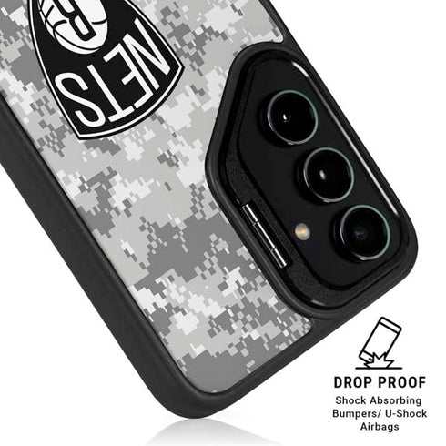 NBA Brooklyn Nets Digi Camo Galaxy S25 Kickstand Case