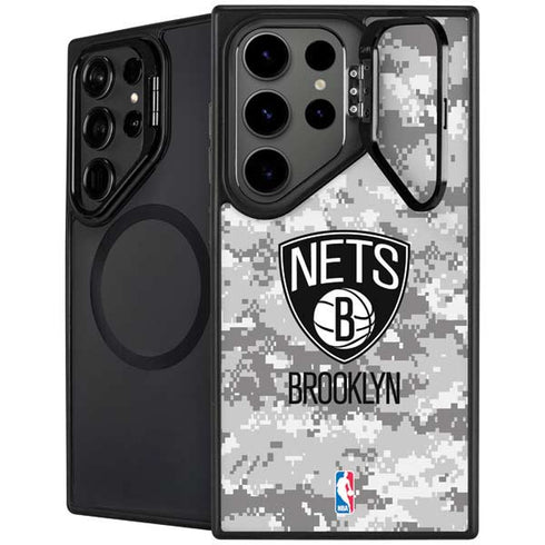 NBA Brooklyn Nets Digi Camo Galaxy S24 Ultra Kickstand Case