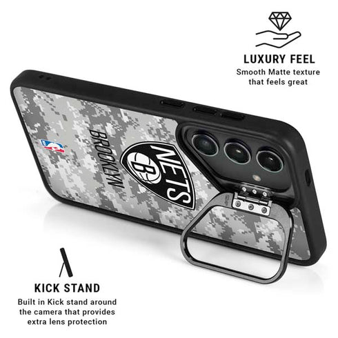NBA Brooklyn Nets Digi Camo Galaxy S24 Ultra Kickstand Case