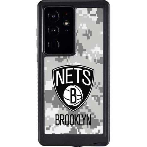 NBA Brooklyn Nets Digi Camo Galaxy S24 Ultra Waterproof Case