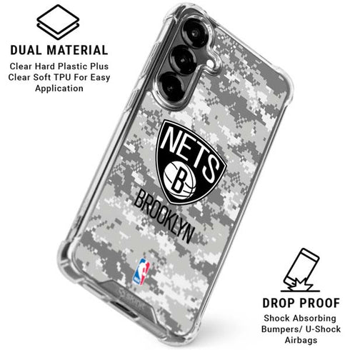 NBA Brooklyn Nets Digi Camo Galaxy S26 Clear Case