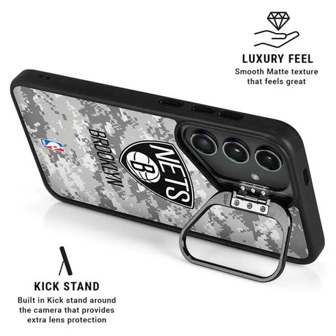 NBA Brooklyn Nets Digi Camo Galaxy S26 Ultra Kickstand Case