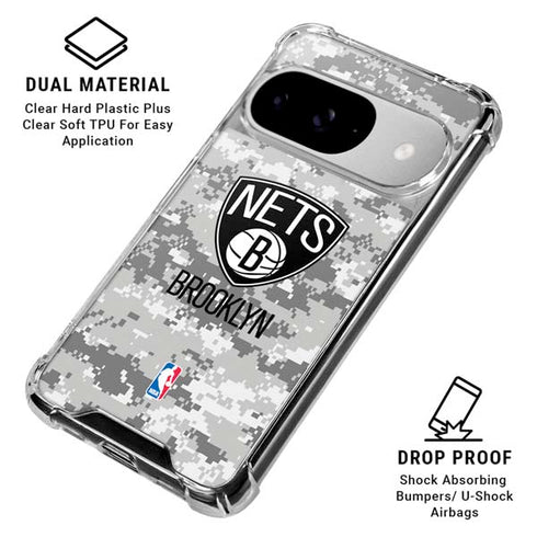 NBA Brooklyn Nets Digi Camo Google Pixel 10 Clear Case