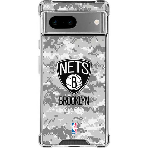 NBA Brooklyn Nets Digi Camo Google Pixel 8a Clear Case