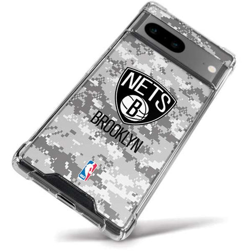 NBA Brooklyn Nets Digi Camo Google Pixel 8a Clear Case