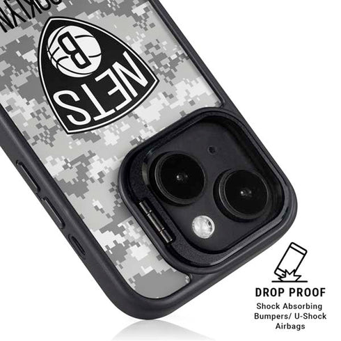NBA Brooklyn Nets Digi Camo iPhone 13 Kickstand Case