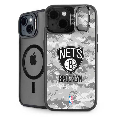 NBA Brooklyn Nets Digi Camo iPhone 14 Kickstand Case