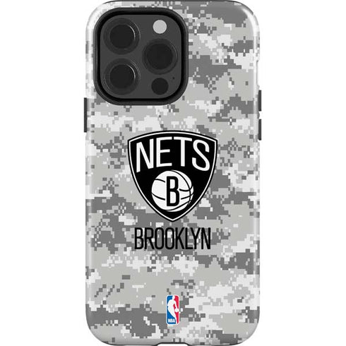 NBA Brooklyn Nets Digi Camo iPhone 15 Pro Impact Case