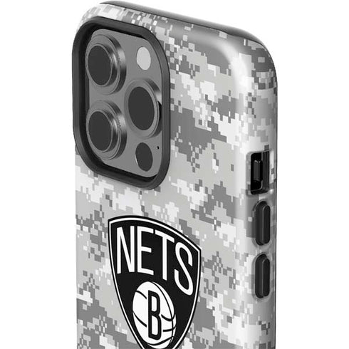 NBA Brooklyn Nets Digi Camo iPhone 15 Pro Impact Case