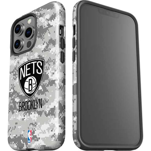 NBA Brooklyn Nets Digi Camo iPhone 15 Pro Impact Case