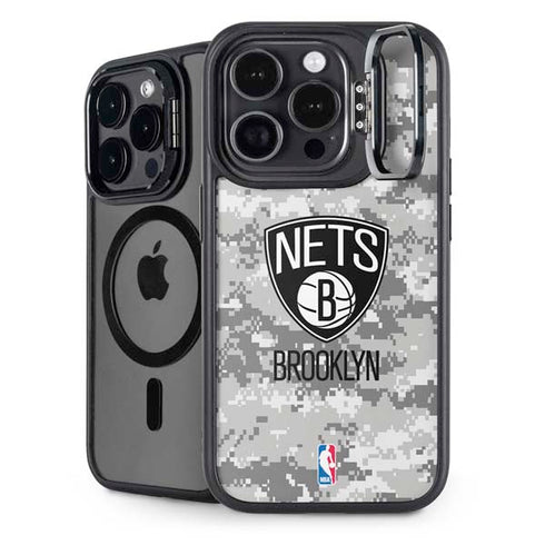 NBA Brooklyn Nets Digi Camo iPhone 15 Pro Max Kickstand Case
