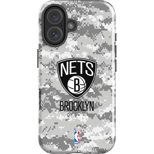 NBA Brooklyn Nets Digi Camo iPhone 16 Impact Case