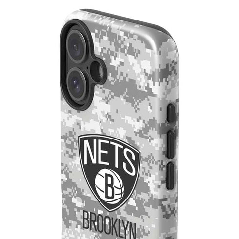 NBA Brooklyn Nets Digi Camo iPhone 16 Impact Case