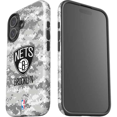 NBA Brooklyn Nets Digi Camo iPhone 16 Impact Case