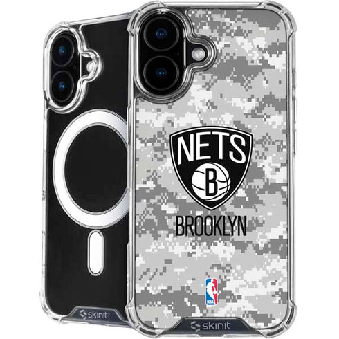 NBA Brooklyn Nets Digi Camo iPhone 16 MagSafe Case