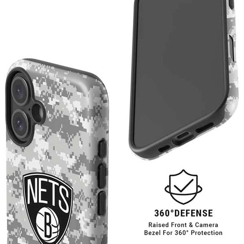NBA Brooklyn Nets Digi Camo iPhone 16 Magsafe Impact Case