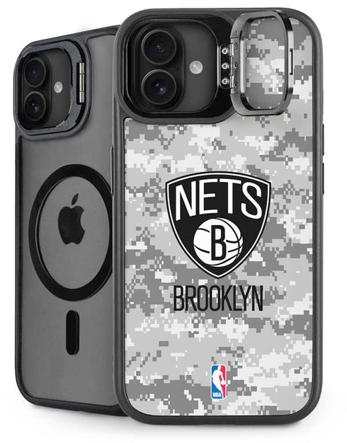 NBA Brooklyn Nets Digi Camo iPhone 16 Plus Kickstand Case