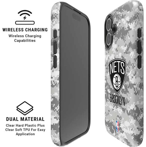 NBA Brooklyn Nets Digi Camo iPhone 16 Plus Magsafe Impact Case
