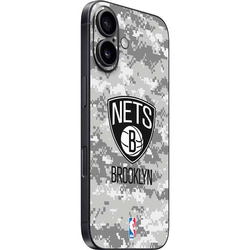 NBA Brooklyn Nets Digi Camo iPhone 16 Plus Skin