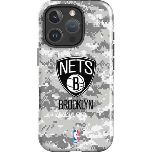 NBA Brooklyn Nets Digi Camo iPhone 16 Pro Magsafe Impact Case