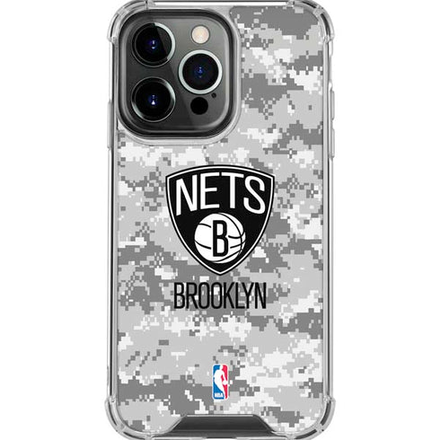 NBA Brooklyn Nets Digi Camo iPhone 16 Pro Max Clear Case