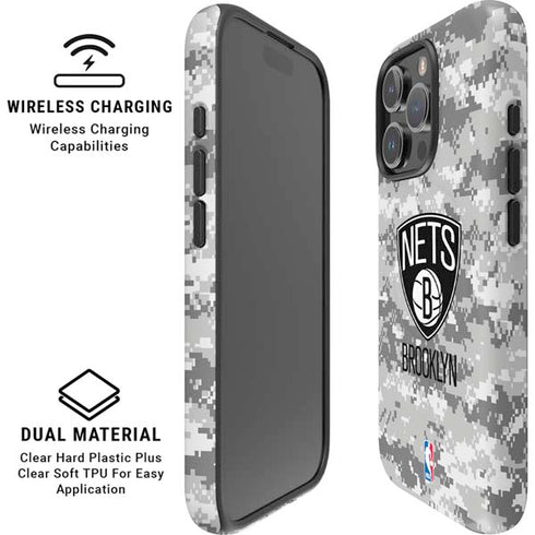 NBA Brooklyn Nets Digi Camo iPhone 16 Pro Max Magsafe Impact Case