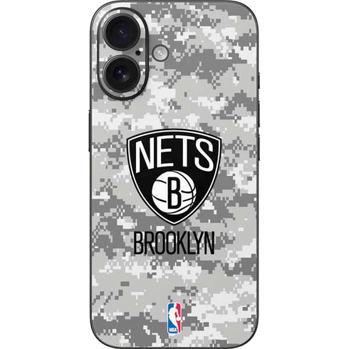 NBA Brooklyn Nets Digi Camo iPhone 16 Skin