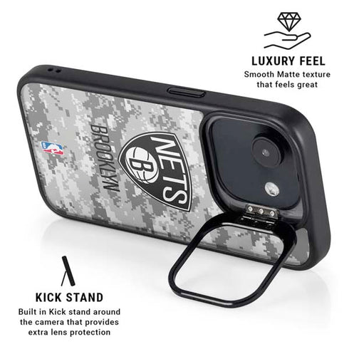 NBA Brooklyn Nets Digi Camo iPhone 16e Kickstand Case