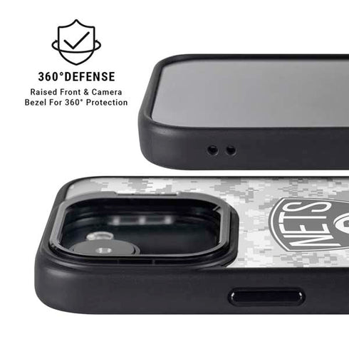 NBA Brooklyn Nets Digi Camo iPhone 16e Kickstand Case
