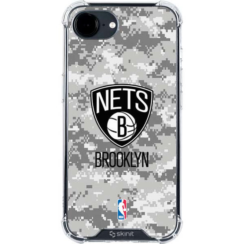 NBA Brooklyn Nets Digi Camo iPhone 16e Clear Case