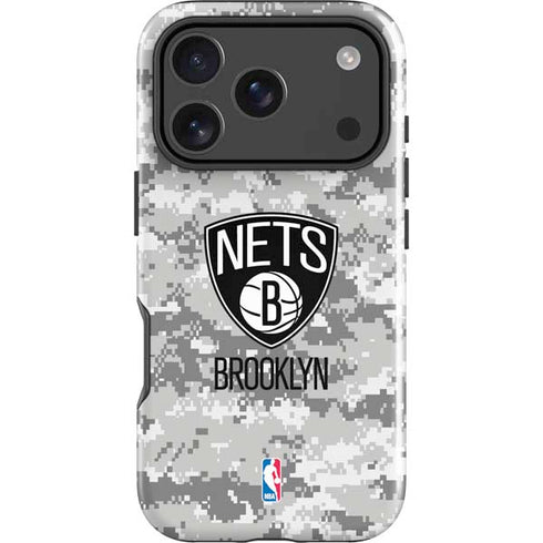 NBA Brooklyn Nets Digi Camo iPhone 18 Pro Impact Case