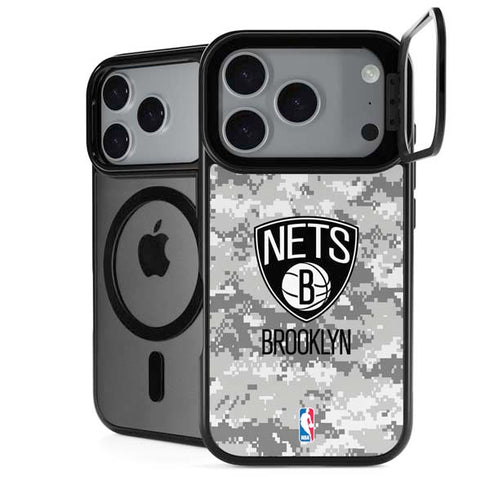 NBA Brooklyn Nets Digi Camo iPhone 18 Pro Kickstand Case