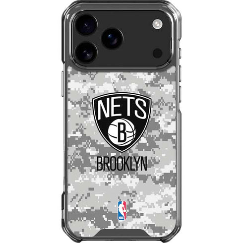 NBA Brooklyn Nets Digi Camo iPhone 18 Pro Max Clear Case