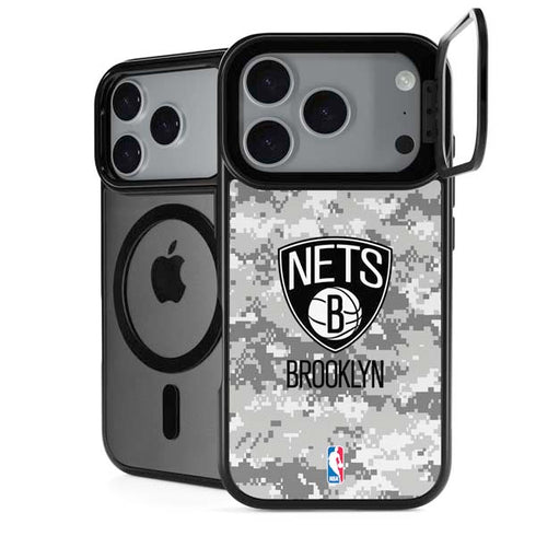 NBA Brooklyn Nets Digi Camo iPhone 18 Pro Max Kickstand Case
