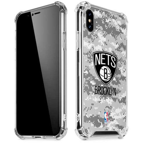 NBA Brooklyn Nets Digi Camo iPhone X/XS Clear Case