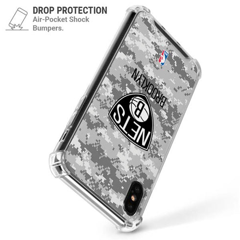 NBA Brooklyn Nets Digi Camo iPhone X/XS Clear Case