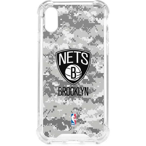 NBA Brooklyn Nets Digi Camo iPhone XS Clear Case