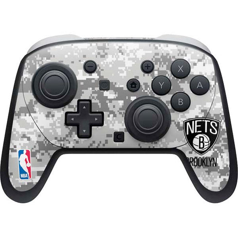 NBA Brooklyn Nets Digi Camo Nintendo Switch 2 (2025) Pro Controller Skin