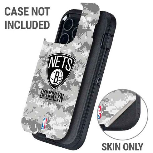 NBA Brooklyn Nets Digi Camo Otterbox Defender iPhone Skin