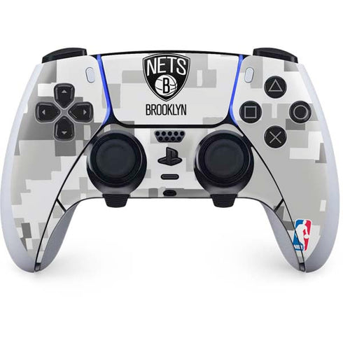 NBA Brooklyn Nets Digi Camo PS5 DualSense Edge Pro Controller Skin