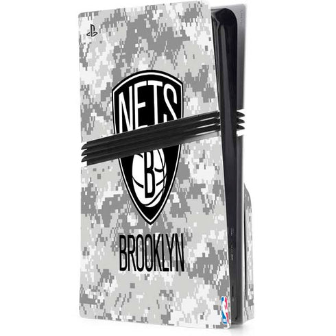 NBA Brooklyn Nets Digi Camo PS5 Pro Disk Console Skin