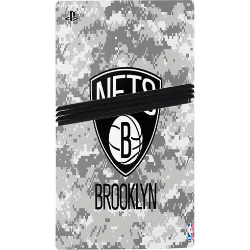 NBA Brooklyn Nets Digi Camo PS5 Pro Disk Console Skin