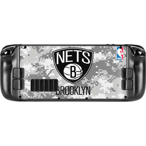 NBA Brooklyn Nets Digi Camo Steam Deck Handheld Gaming Computer Skin