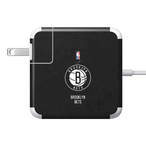 NBA Brooklyn Nets Distressed 85W Power Adapter (15 and 17 inch MacBook Pro Charger) Skin