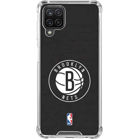 NBA Brooklyn Nets Distressed Galaxy A12 Clear Case